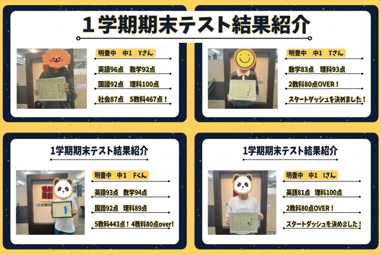 中1生の表彰の写真
