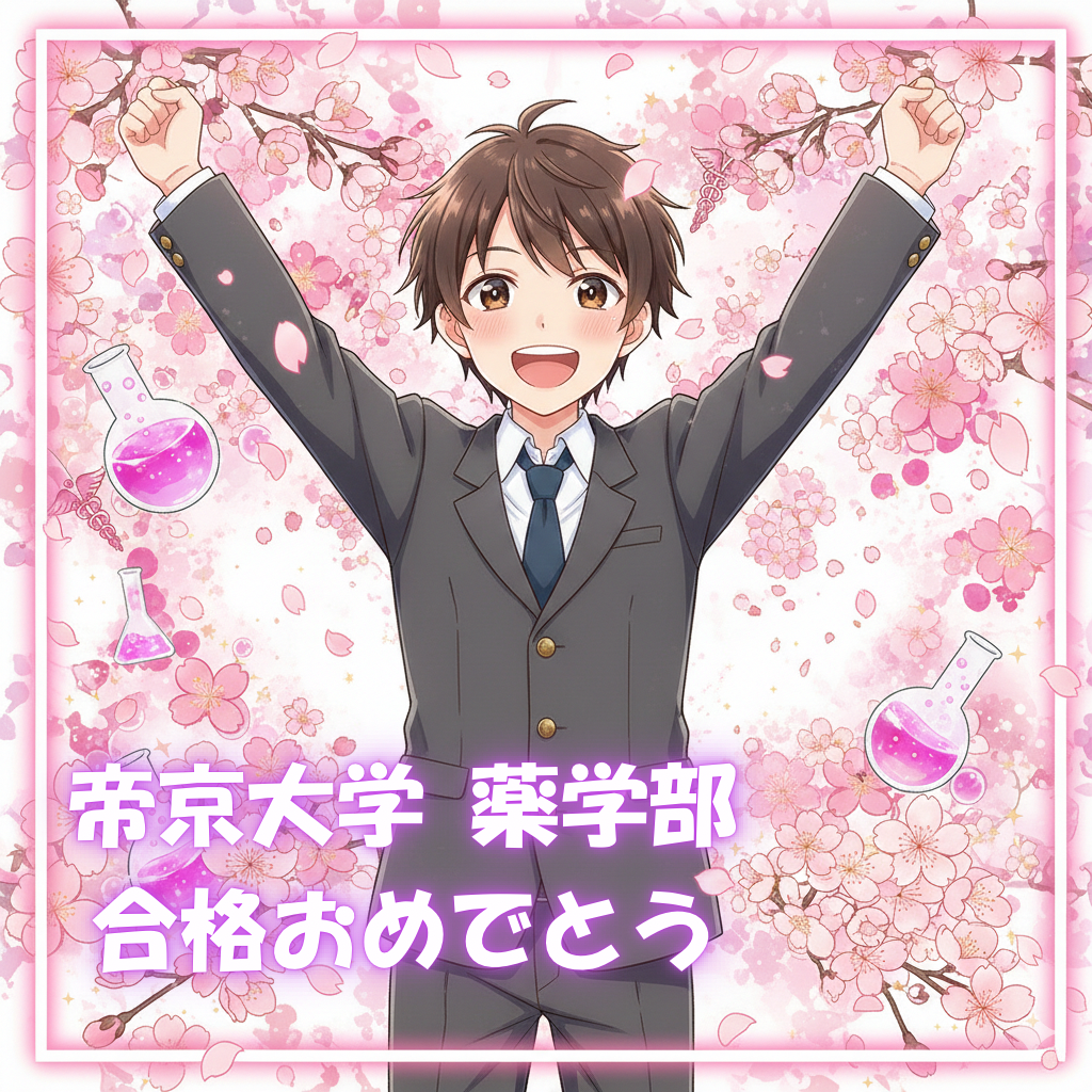 帝京大学 薬学部 合格おめでとう！