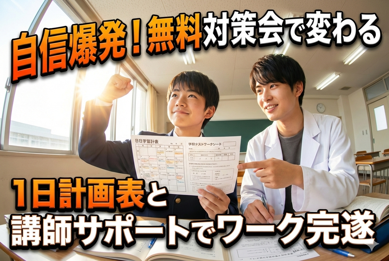 公立中学生対象　2月無料定期テスト対策会のお知らせ！