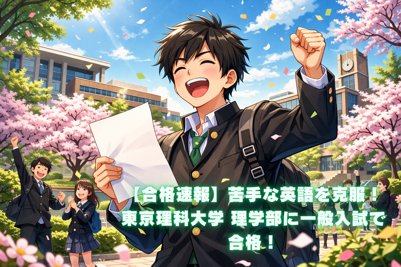 【合格速報】苦手な英語を克服！M君、東京理科大学 理学部に一般入試で合格！