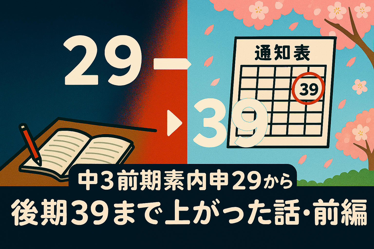 中3前期素内申29から、後期39まで上がった話・前編
