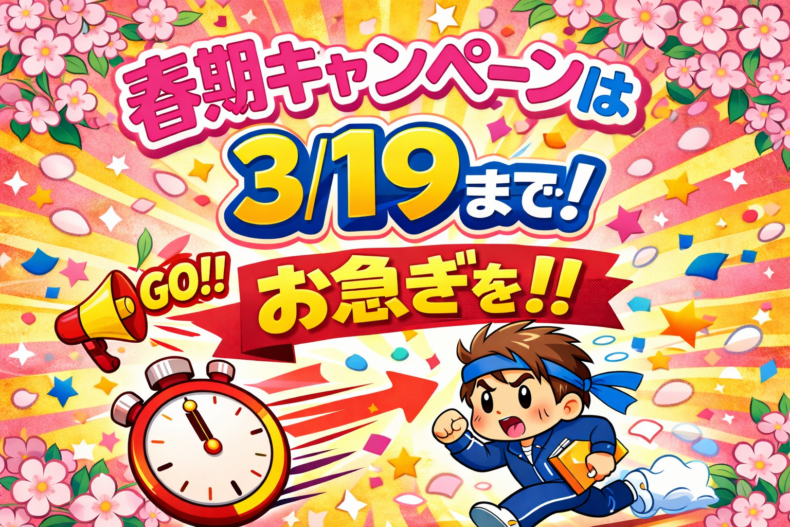 まだ間に合います(春期キャンペーンのお知らせ：再送)