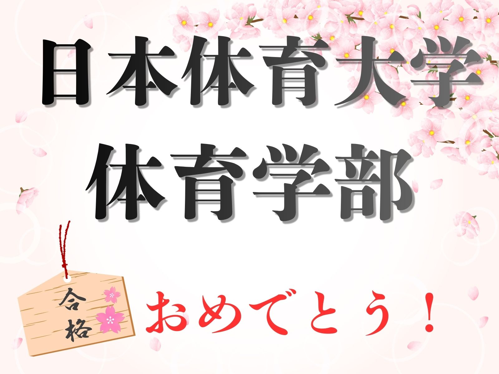 日本体育大学 体育学部　合格！