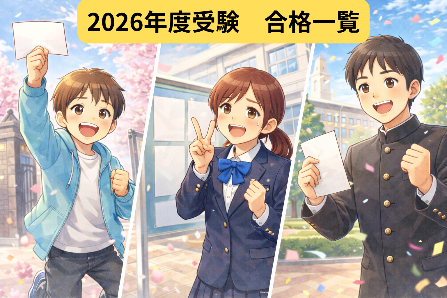 2026年度受験　合格一覧