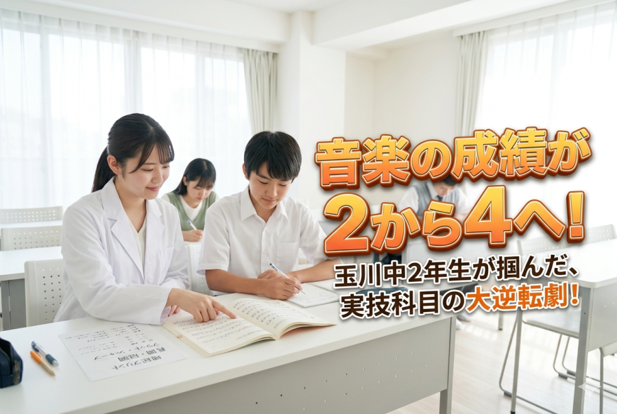 音楽の成績が2から4へ！玉川中2年生が掴んだ、実技科目の大逆転劇