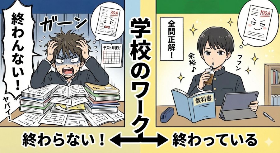 【必見】学校ワークの取り組み方！いつ終わらせればいい？？