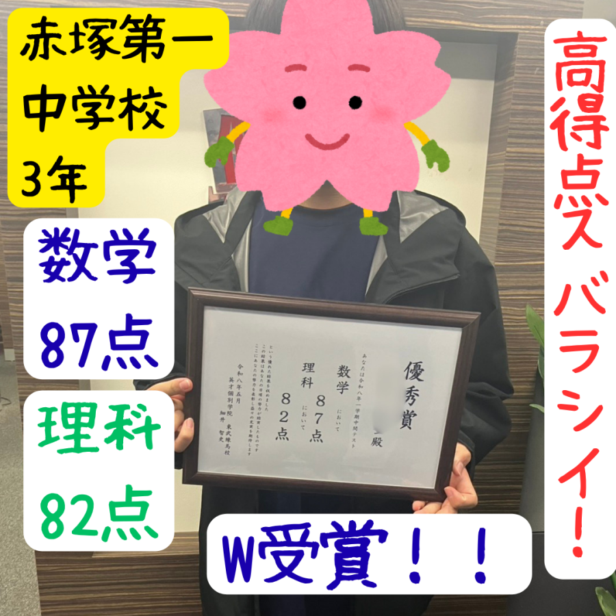 赤塚第一中！高得点！