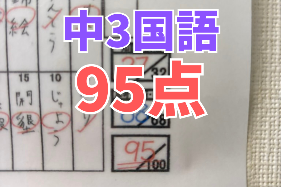【中原中3年】国語95点！