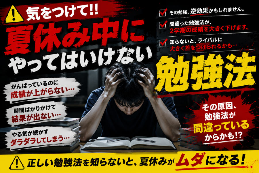 【気をつけて！！】夏休み中にやってはいけない勉強法