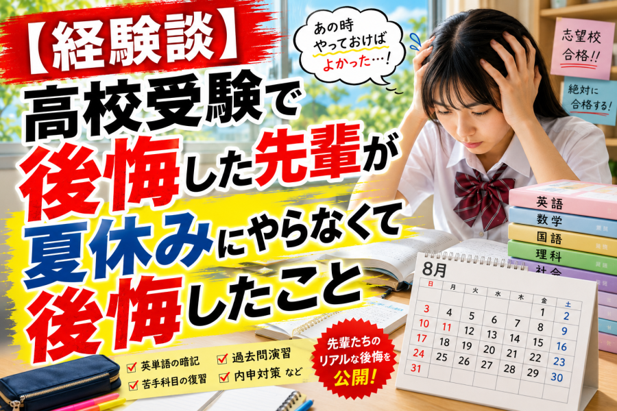【経験談】高校受験で後悔した先輩が夏休みにやらなくて後悔したこと