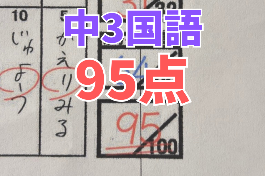 【中原中3年】国語95点！