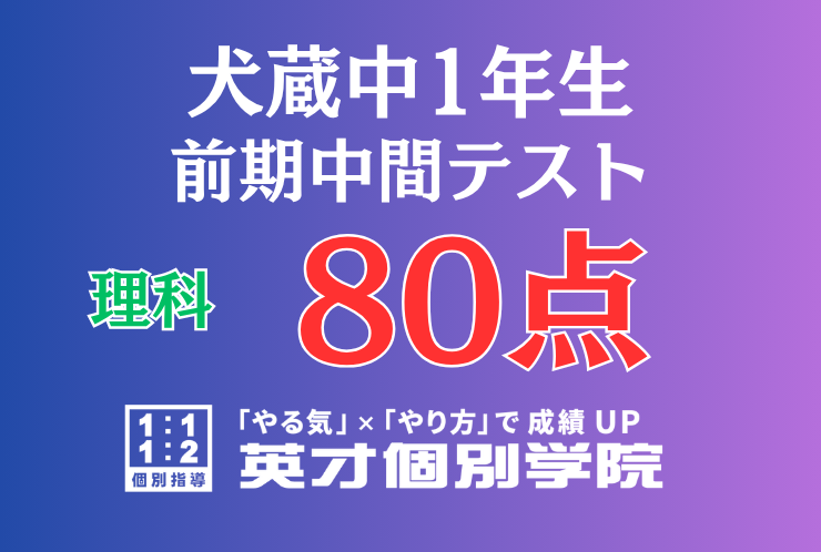 【犬蔵中1年】理科80点！
