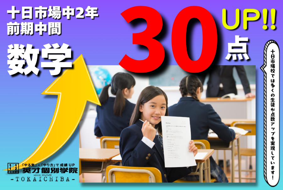 【十日市場中2年】数学30点アップおめでとう!!!