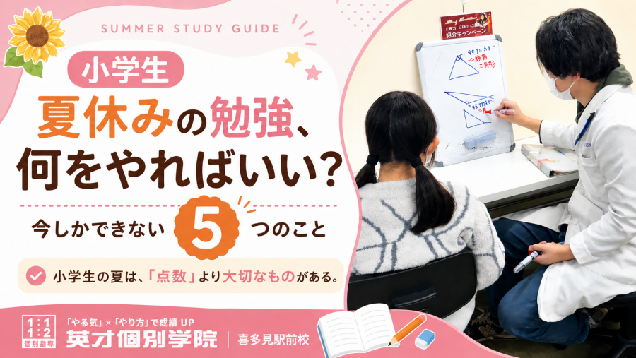 【小学生】夏休みの勉強、何をやればいい？今しかできない5つのこと｜喜多見駅前校