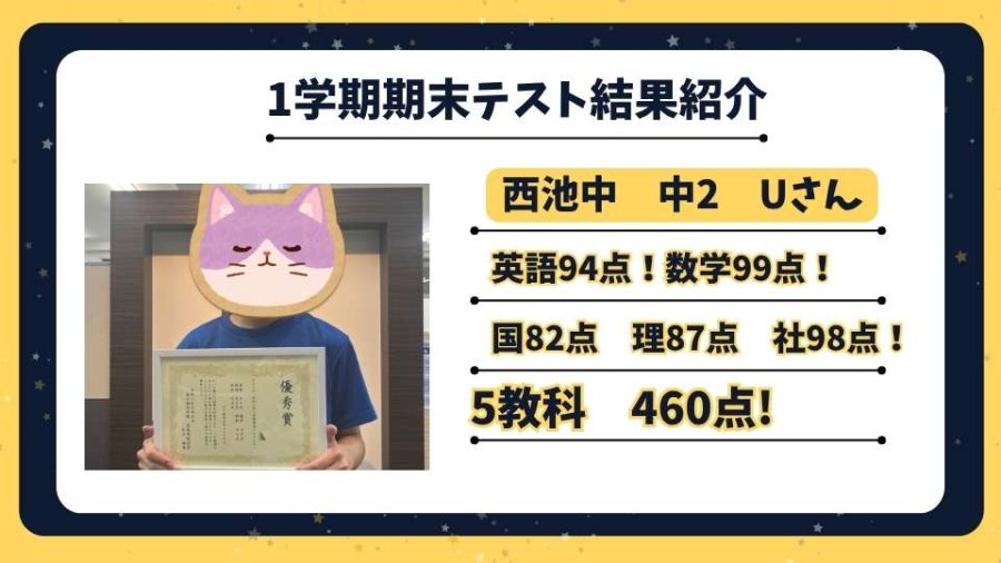 【点数UP速報】西池中　中2　Uさん