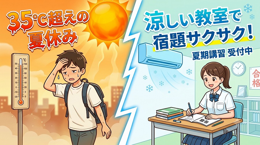 【35℃超えの夏休み】宿題がはかどる！涼しい教室で集中できる夏期講習