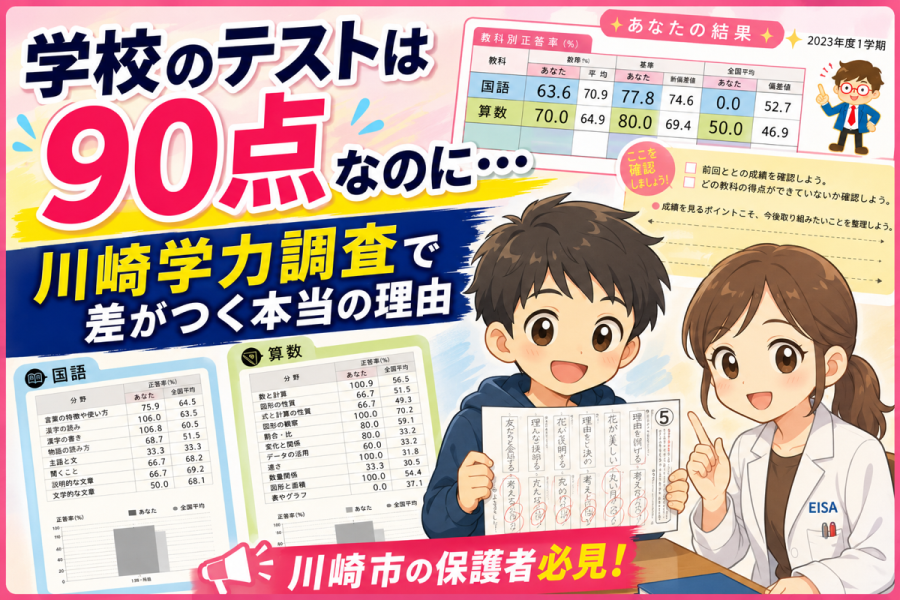 「学校のテストは90点なのに…」川崎学力調査で差がつく本当の理由【川崎市の保護者必見】 