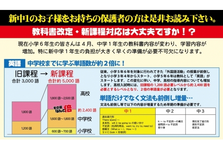 【忠告!?】来年度中1にあがるお子様がいらしたら、必ずご確認ください