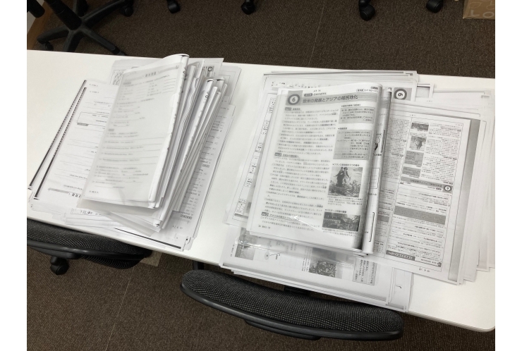 四中のテスト対策プリント、鋭意作成中