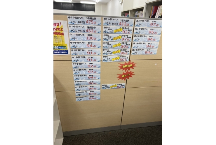 田島中学校の中間テスト結果出そろいました