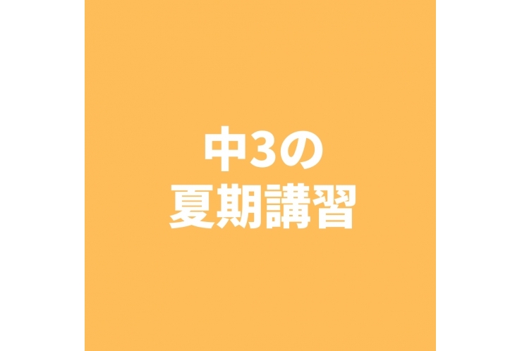 中3の夏期講習
