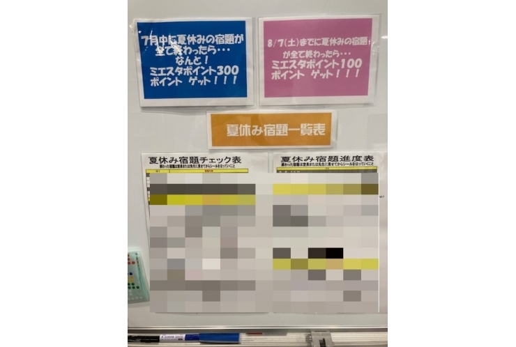 夏休みの宿題を管理しています♪