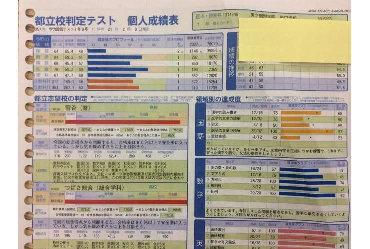中1,2生志望校判定テストがあります！【英才個別学院 矢口渡校】