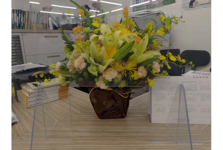 保護者からお花をもらいました