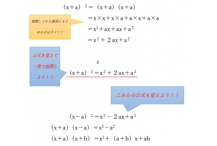 GW中に乗法公式をマスターしよう