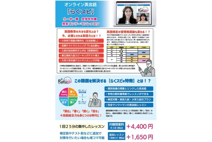 オンライン英会話「らくスピ」