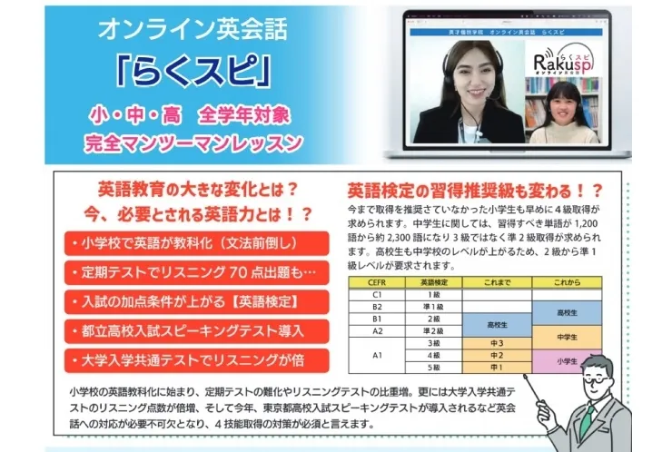 【説明動画あり】オンライン英会話「らくスピ」のご案内　