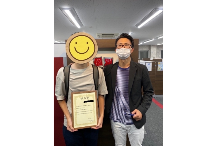 小松川第二中学校3年K君　数学　前回テストより18点UP！