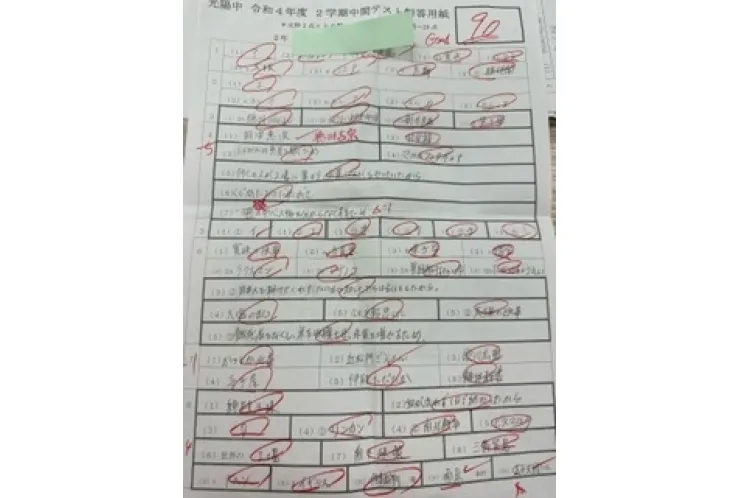 2学期中間テスト結果　その7