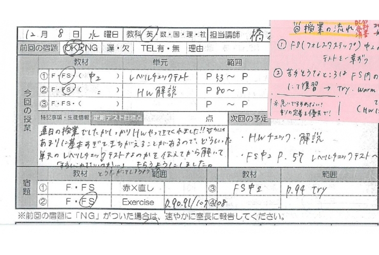 【英才個別学院千駄木校】成績アップ！