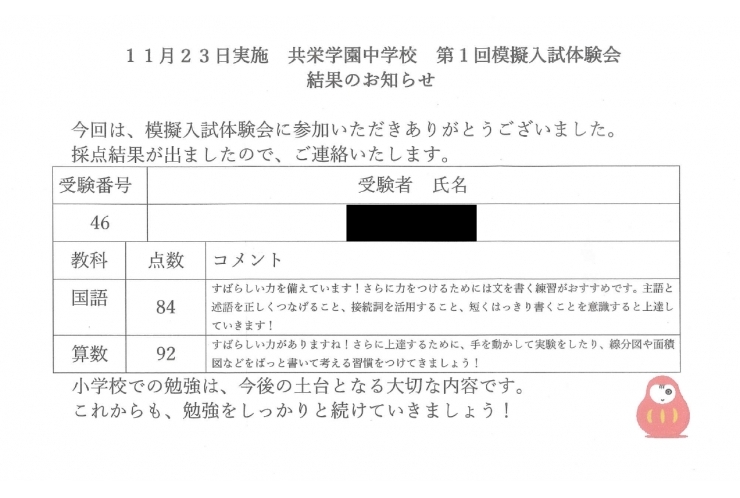 共栄学園中　模擬入試体験結果！