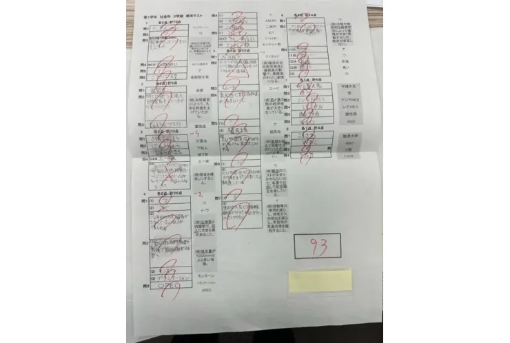 学年末テスト結果　その3