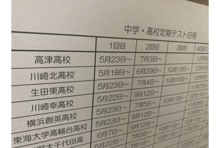 テスト対策日程、確保しました！