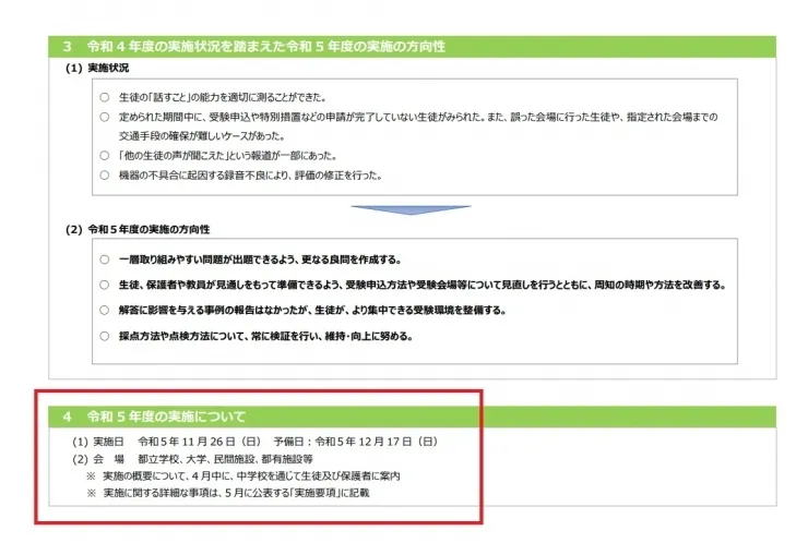 令和5年度都立スピーキングテスト（ESATJ）