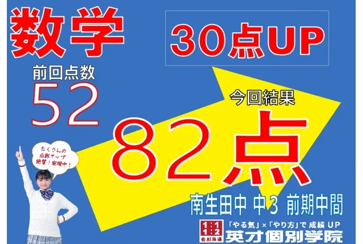 南生田中3数学30点アップ！