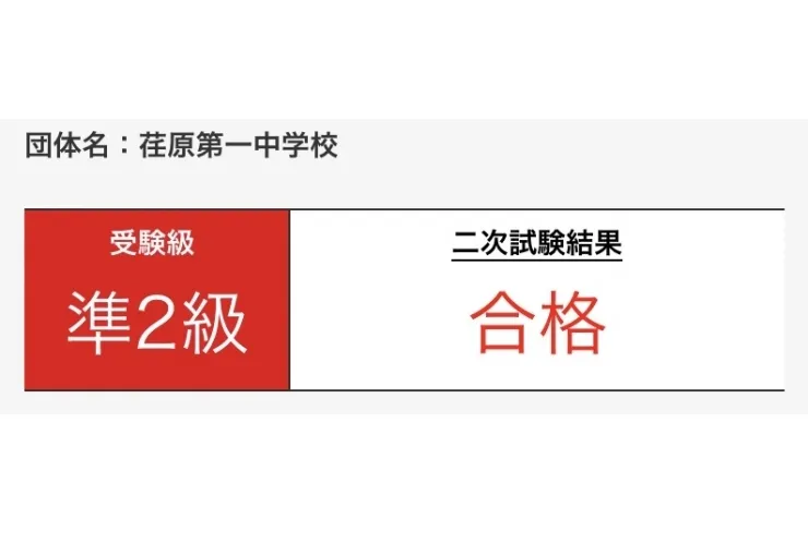 【荏原第一中】　3年Ｙちゃん　英検 準２級  二次試験合格！　　 
