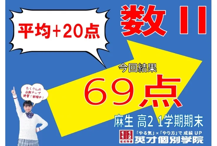 高校生　数学Ⅱ　平均＋20点！