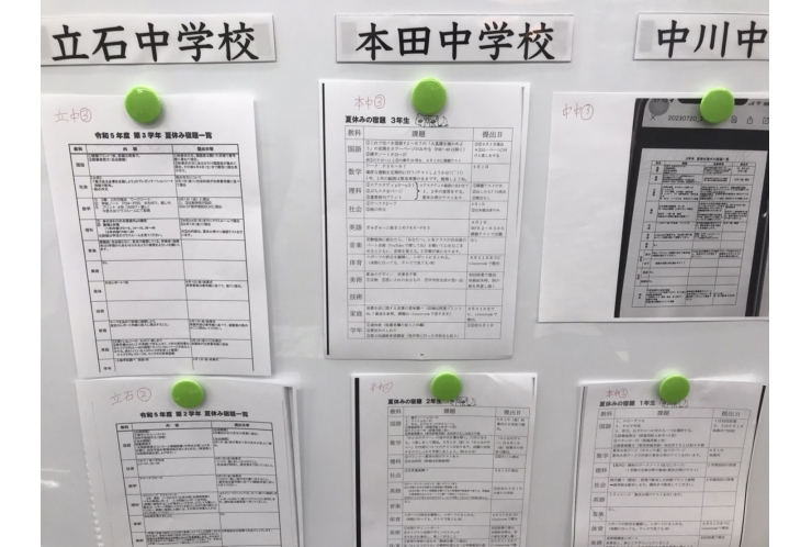 夏休み宿題について　【個別指導塾　英才個別学院　立石校】