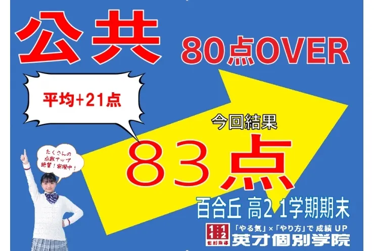 高校生　公共83点！