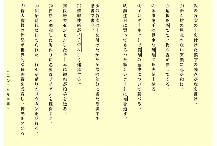 都立入試問題に挑戦―国語漢字⑦