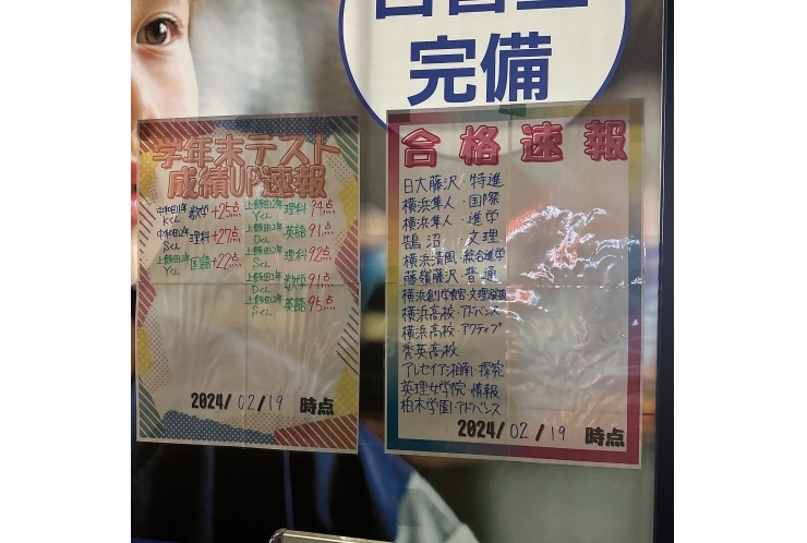 合格速報・3学期学年末テスト結果速報