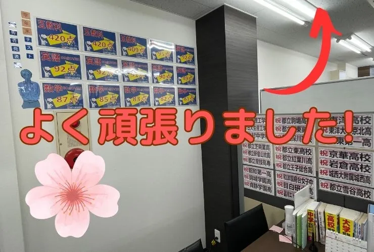 学年末と入試結果を掲示しました！