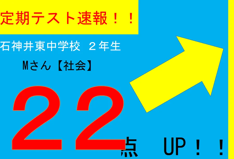 【定期テスト速報】石神井東中学校２年　Mさん