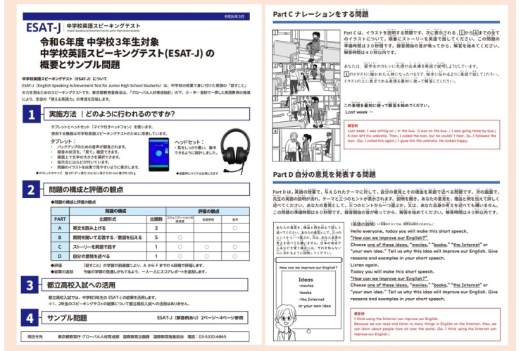 英語スピ―キングテストのサンプル問題