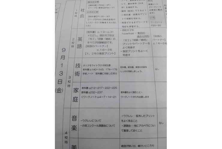 蒲原中３年、9月期末試験範囲を徹底分析（後編）