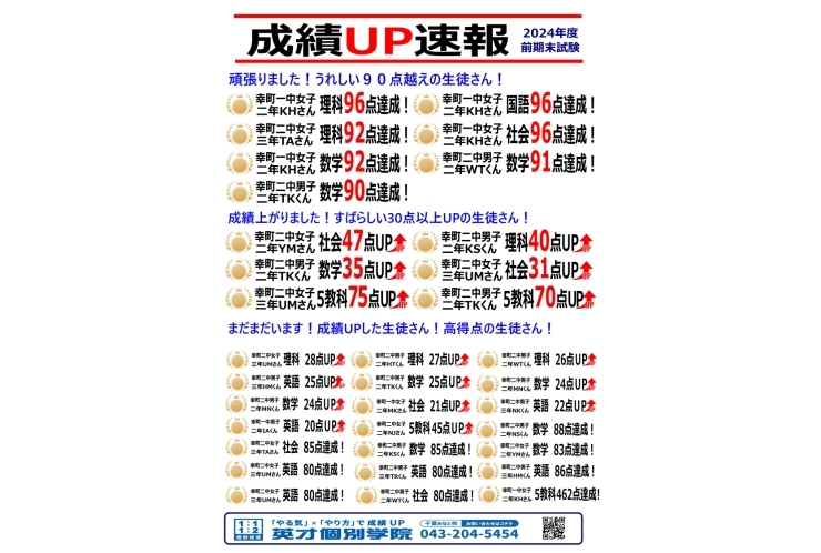 成績UP速報！2024前期末試験